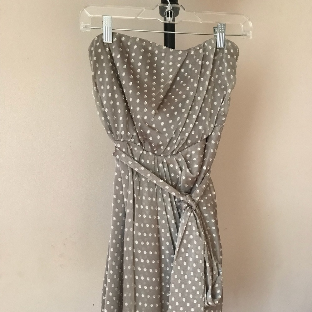 Express nude polka dot dress